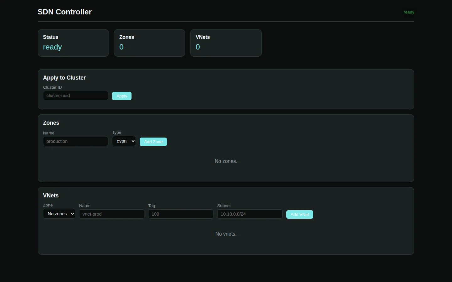 SDN Controller screenshot